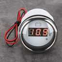 Marine Voltmeter, Waterproof Antifog LED Digital Battery Voltage Gauge, 2in Universal Stainless Steel Volt Gauge with Smart Alarm for Car, Boat, Auto, Marine(White)