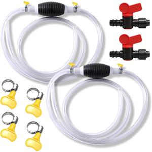 Hand Pumps, Universal Petrol Hand Pump, Hand Pump, Hand Pump with 2 Roots 2m Hoses and 4 Hose Clamps, Suitable for Water, Petrol, Diesel, Fuel