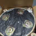 Round Ottoman Natural Seagrass Footstool, Round Footstool with 4 Wood Legs, Hand Woven Round Footstool Sofa Stool, Multifunctional Modern Dressing Stool, Sofa Side Table for Bedroom (Nature)