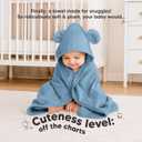 KeaBabies 2-Pack Hooded Baby Towels for Newborn - 30x30 Soft & Absorbent Viscose from Bamboo Baby Bath Towels with Hood for Infant, Toddler,Kids,Boys Girls,Newborn Bath Essentials (Steel, Petite)