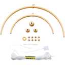 Tatuo Nursery Mobile Crib Bed Bell Ceiling Wooden Wind Chime Hanging DIY Wooden Frame Ornaments Handmade Kit for Infant Toys Nursing Accessories Nurse Charms (Semi-Circular)