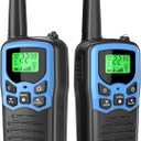 Walkie Talkies,MOICO Long Range Walkie Talkies for Adults Two-Way Radios with 22 Channels FRS VOX Scan LCD Display with LED Flashlight for Field, Survival Biking Hiking Camping 2 Pack (Blue)