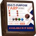 Tarp Cover Brown/Black Heavy Duty 20 Mill Thick Material, Waterproof, 24'X'24,Great for Tarpaulin Canopy Tent, Boat, RV Or Pool Cover (Poly Tarp 24X24, Ultra Thick)