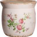 Rustic Ceramic Pots for Plants, 6.21in. Vintage Crackle Glazed Planters for Indoor & Outdoor Plants with Drainage Hole, Unique Planting Pots for Gardening, Tuscan Decor Plant Pots Indoor, Floral