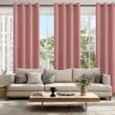 Hiasan Blackout Curtains for Bedroom, 52 x 96 Inches Long - Thermal Insulated & Energy Saving Window Curtains for Living Room, 2 Drape Panels Sewn with Tiebacks, Dusty Rose