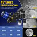 Telescope, 90mm Aperture 800mm-Telescope for Adults & Kids, Professional Refractor Telescopes for Adults High Powered, Beginner-Friendly, Phone Adapter & Stable Stainless Tripod, Portable Carry Bag