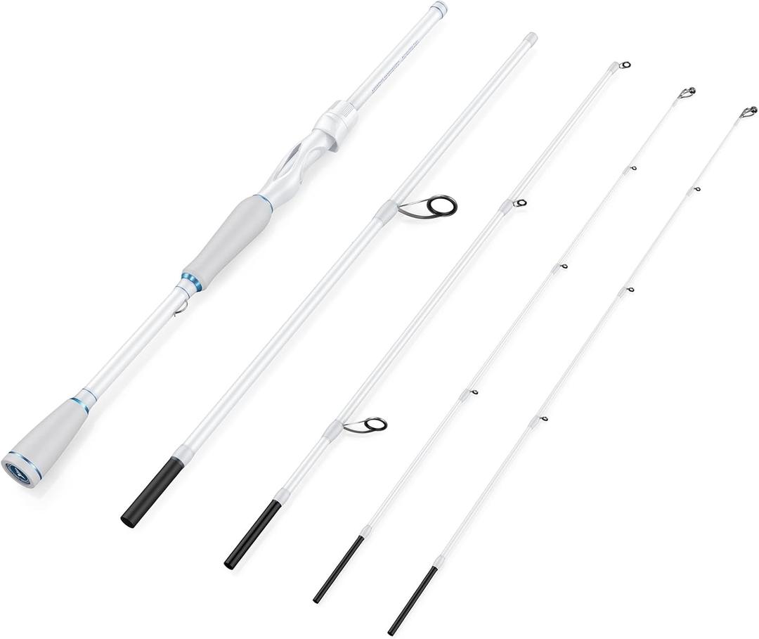 KastKing Centron Lite Travel Fishing Rods, Portable 4 Piece Spinning & Casting Rods, Extra Twin-Tip, IM6 Graphite Blanks, Stainless Steel Guides W/ Ceramic Rings, Spin, 6'0", Mod Fast, Light, 4-8 LB