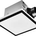 Tech Drive Bathroom Exhaust Fan with Light,110 CFM,1000lm Dimmable 5CCT LED Light with Night Light Selectable, Quiet Ventilation Fan,Energy Star Bath Fan, Decorative Black Trim, Easy to Install, 110CFM with 3CCT Light