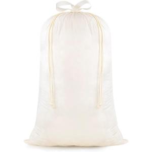 Heavy Duty Laundry Bag, 24"x 35", Laundry Basket Liner Replacement, Drawsting Top with Carrying Handles, 3 to 4 Load Capacity, Machine Washable, Ultra-Light and Foldable (Cream)