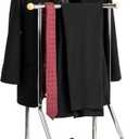 Mind Reader Valet Stand, Clothes Rack, Clothing Organizer, Jacket Hanger, Metal, Wood, 19.75"L x 11.75"W x 43"H, Silver