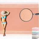 Yongoes Oversized Turkish Beach Towel Blanket Cotton Giant XL Sandproof Towels Huge Linen XXL Extra Large Big Throw Quilt Blankets for Adults Cloud Travel Camping Glamping Accessories Essentials (Extra Large 82"x88"208x224cm, Rustic)