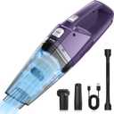 Handheld Vacuum Cordless  Car Vac Portable with 8KPA & Multi Accessories & Low Noise, Lightweight Hand Held Vacuum Cordless Rechargeable for Car/Home/Dust/Pet Hair, Mine Portable Vacuum (Purple Black)