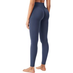 YEOREO Women's Workout Gym Leggings Julissa Hidden Scrunch Butt Sculpting Compression Mid Rise V Back Yoga Leggings 26" S