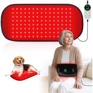 Red-Light-Therapy-for-Body,2026 Upgraded 4 Therapy Modes,5 Intensity Levels,1090 Min Timer,Medical-Grade TPU Mat for Pain Relief,20"x 9"Dual Wavelength Infrared Red Light Blanket for Home&Travel Use