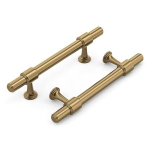Haliwu 3 Pack Champagne Bronze Cabinet Pulls, 3 Inch Hole Center Drawer Pulls, Champagne Handles, Zinc & Aluminum Alloy Brushed Finish, Hardware for Bathroom and Kitchen