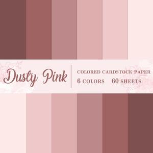 AnyDesign 60 Sheet 8.5 x 11 Inch Dusty Pink Thick Paper Card Stock 6 Gradient Colors Paper Cards Colored Scrapbook Paper for Prints DIY Arts Crafts Making School Office Home Supplies, 65lb