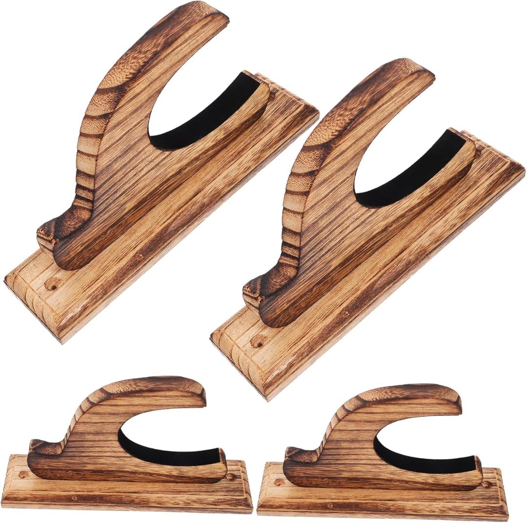 4Pcs Wall Mounted Sword Holder Rack Wooden Display Stand for Swords Wands and Collectibles Elegant Storage Organizer for Home
