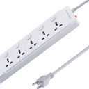 Universal Power Strip with USB C, 5 Outlets 3 USB and 1 USB C Ports, 6.5ft Power Cord Circuit Breaker