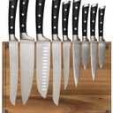 Stylish Large Magnetic Knife Holder - Holds 16+ Knives | Acacia Wooden Knife Block Without Knives | Wide Kitchen Magnetic Knife Holder | Double Sided Kitchen Knife Storage Organizer Block