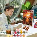 HeeBenor Framed Paint by Numbers Kit for Adults, Autumn Leaves Paint by Numbers Kit for Adults with Easel, DIY Landscape Paint by Number with Frame, Adult Paint by Number Kits Framed Canvas 8x12 Inch