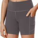 IUGA Girl's 5" Volleyball Biker Shorts Stretch Kid Cheer Shorts Dance Athletic Compression Spandex Shorts with Pockets (XX-Large, Dark Gray)