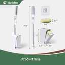 Eyliden Toilet Bowl Wand Kit with 40 Refills, Disposable Toilet Brush with Pre-Soaked Sponge Heads, Hands-Free Click Mechanism, Wall-Mount Holder, Bathroom Toilet Scrubber, White