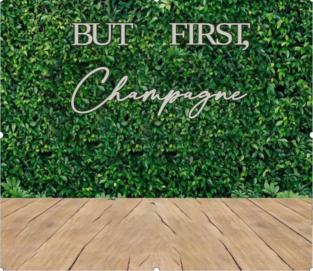 BUT FIRST, Champagne Wall Display Sign, Wedding Party Decor Supplies for Reception, Bridal Shower, Engagement Wedding Birthday Grad Party Backdrop Drinks Gifts