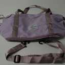 Large Shoulder Weekender Overnight Duffel Bag - Carry On with Wet Pocket, Waterproof Expandable Duffel Bag with Trolley Sleeve, Sports Tote Gym Bag for Women, Purple