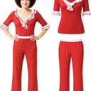 Women I'm 50 Costume Red Top T-shirt Pants Kick Outfit Lady Halloween Movie Show Cosplay Dress Up
Medium