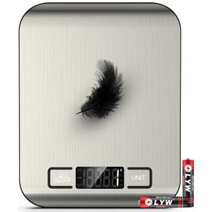 Mik-Nana Food Scale, 22lb Digital Kitchen Scale Weight Grams and Ounces for Baking Cooking Coffee Package Postage, 6 Units with Tare Function, LCD Display, Easy Clean Stainless Steel