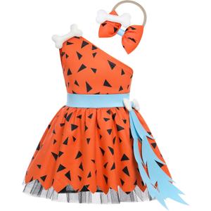 IMEKIS Kids Baby Caveman Costume Historical Stone Age Birthday Outfit for Girls Boys Halloween Cosplay Dress Up Photo Shoot (2-3T)