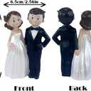 3 x Wedding Resin Cake Topper Bride and Groom Couple Statue Figurine Ornament Gift for Engagement Anniversary Bridal Showers Party Decoration