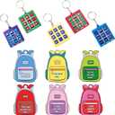 4E's Novelty 24 Pack Classroom Valentine Cards with Tic Tac Toe Keychains Games, Bulk Valentines Day Cards & Gifts for Kids School Valentines Classroom Exchange, Valentines Party Favors