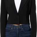 Norma Kamali Women's Cropped Single Breasted Jacket (Black, L)