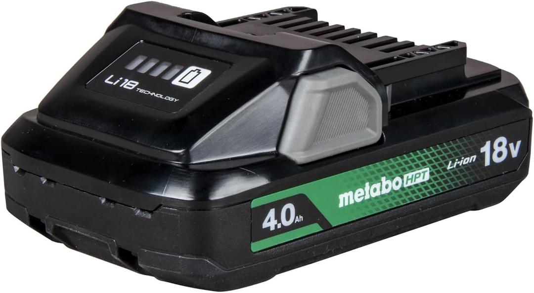 Metabo HPT 18V 4.0Ah Lithium Ion Battery, Lightweight 1.3 lbs Battery with Fuel Indicator, Long-Lasting Power for 18V Tools, 30% Longer Runtime, Multiplex Protection Circuit, BSL1840M