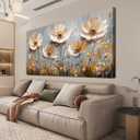 Canvas Wall Art Decor Art Work for Wall Decor Vintage Gold Wall Art Prints Wall Art Pictures for Living Room Nature Flower Wall Art Decorations Field Artwork for Walls Bedroom Office Decor 20" X 40"