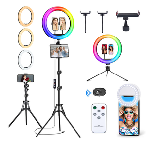 13" Selfie Ring Light with Stand and Phone Holder, 76" Tripod
