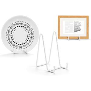3 Pack 6inch Picture Stands for Display, White Metal Plate Stands for Display - Decorative Plate Stand, Plate Holder Display Stand, Picture Frame Stand - Plate Display Stands for Picture Stand