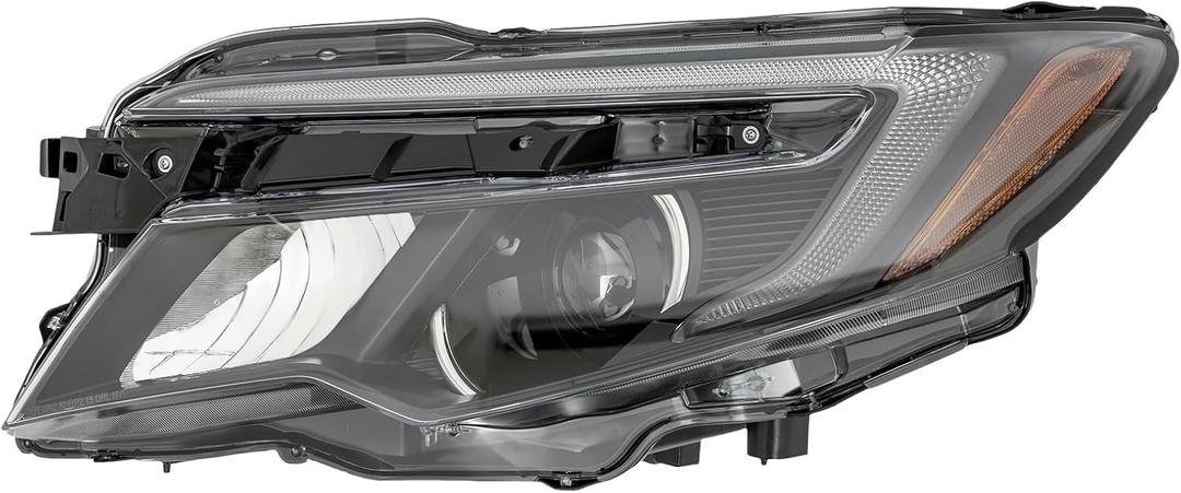 Front Headlight Assembly for 2016-2020Honda Pilot LX/2017-2020Honda Ridgeline, Left Driver Side Replacement Halogen Headlamp Chrome Housing, Front Head Light Lamp Clear Lens