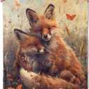Woodland Fox Throw Blanket for Girls Boys Kids Adults, 50x60 in, Cozy Flannel Blanket for Bedroom, Camping, Couch, Room Decor, Fuzzy Warm Soft Gifts