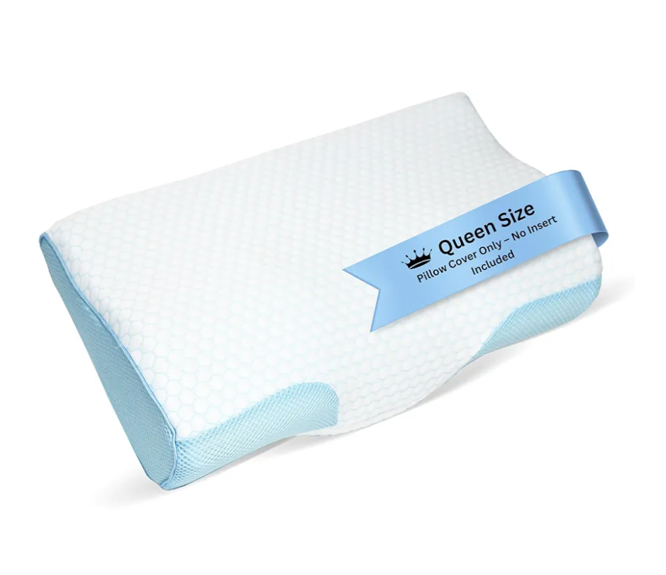 Derila Queen Size Cooling Pillowcase | Optimal Temperature Control for Your Derila Memory Foam Pillow for Perfect Sleep. Quality Material White Pillowcase ensures for Derila Anti Snore Pillows