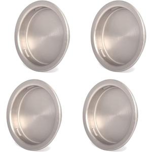 HOMOTEK 4 Pack Closet Door Finger Pull 1-3/4, Easy Snap in Installation, Satin Nickel Finish,Fits a 3/8 Depth x 1-3/4" Diameter Opening Hole