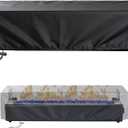 Fire Pit Cover, 28 Inch Rectangular Tabletop Fire Pit Cover, Outdoor Waterproof & UV Resistant Firepit Cover for Patio Gas Propane Fire Pit 28''L x 9''W x 9''H