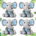 Libima 4 Pcs Small Elephant Stuffed Animals Bulk 6 Inch Cute Elephant Plush Sets Soft Cuddly Stuffed Animals for Boys Girls Baby Birthday Baby Shower Gender Reveal Party Supplies Decor(Blue)