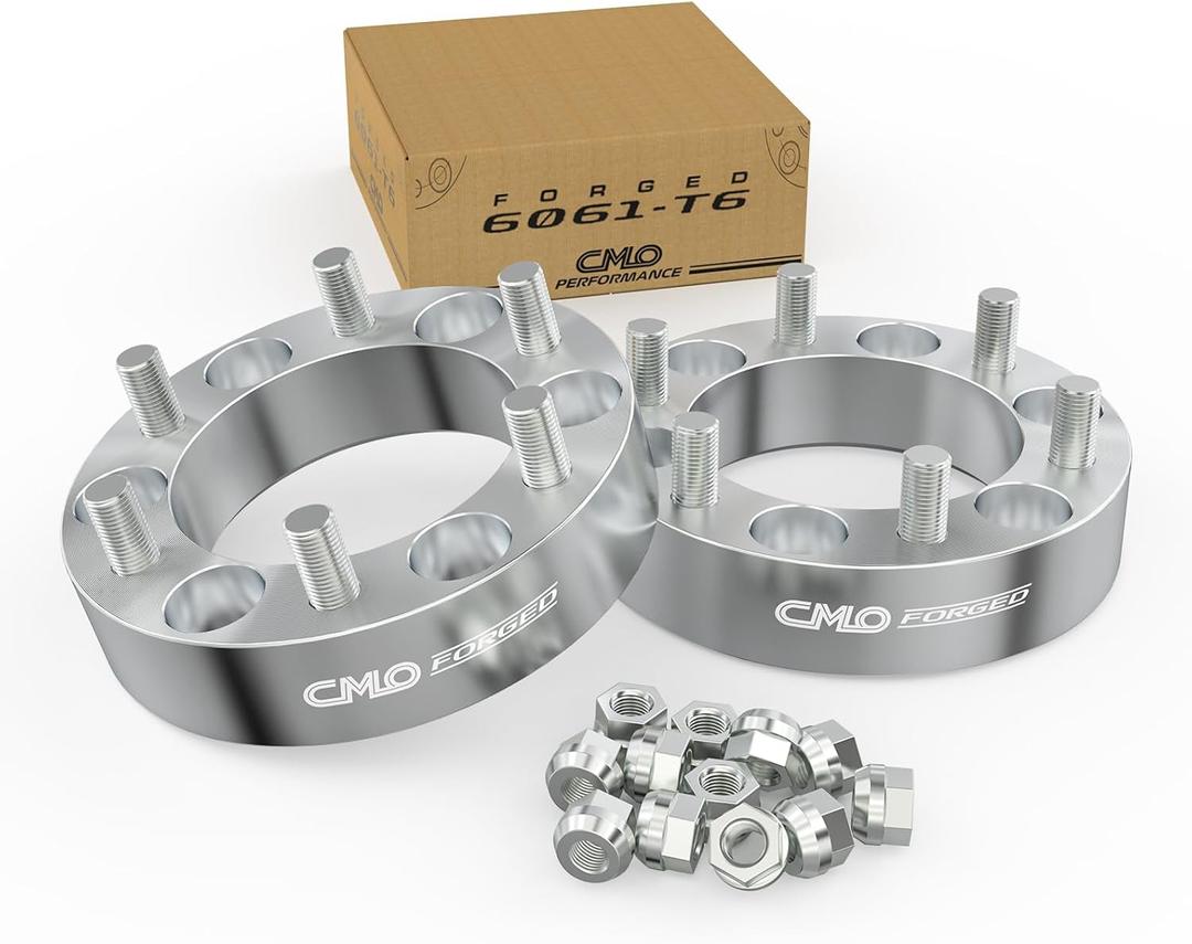 6x5.5 Wheel Spacers Forged 1.5 Inch (38mm)Compatible For GMC Jimmy C15 K15 K1500 K1500 Suburban, Chevy Blazer K1500, For Jeep Cherokee, International Scout (2pc 108mm 7/16-20 Studs) 6x139.7 Spacer (Silver)