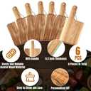 Patelai 6 Pcs Cutting Board Set with Handles 21.5 x 8.75 Inch Laser Engraving Wooden Charcuterie Kitchen Plain Serving Chopping Board Bulk for DIY Housewarming