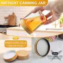 AISIPRIN Spice Jars with Label,12 Pcs 8oz Glass Jars with Bamboo Lids,Spice Organizer for Cabinet,Drawer, Rack, Seasoning Organizer Containers,Including 2 Type Labels
