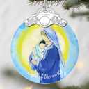 Virgin Mary and Jesus Christmas Ornaments: Christmas Tree Ornaments, Holiday Decor for Religious, Stocking Stuffers, Gift Ideas, Xmas Gift, Christian Gifts & Religion Gifts (Religious Style 1) Pack of 2