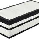 Handicrafts Home Decorative Storage Box with Lid  Black White Modern Keepsake Box, Coffee Table Storage Organizer, Decorative Box for Remotes, Desk & Console Decor  Mono Court 10 x 4.5 x 2.5