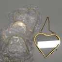4 Pcs Glass Pressed Flower Frame Hanging Double Glass Pressed Flowers Modern Heart Picture Geometric Clear Floating Frames for Home DIY Wall Decor (4 x 4 Inch, Gold)